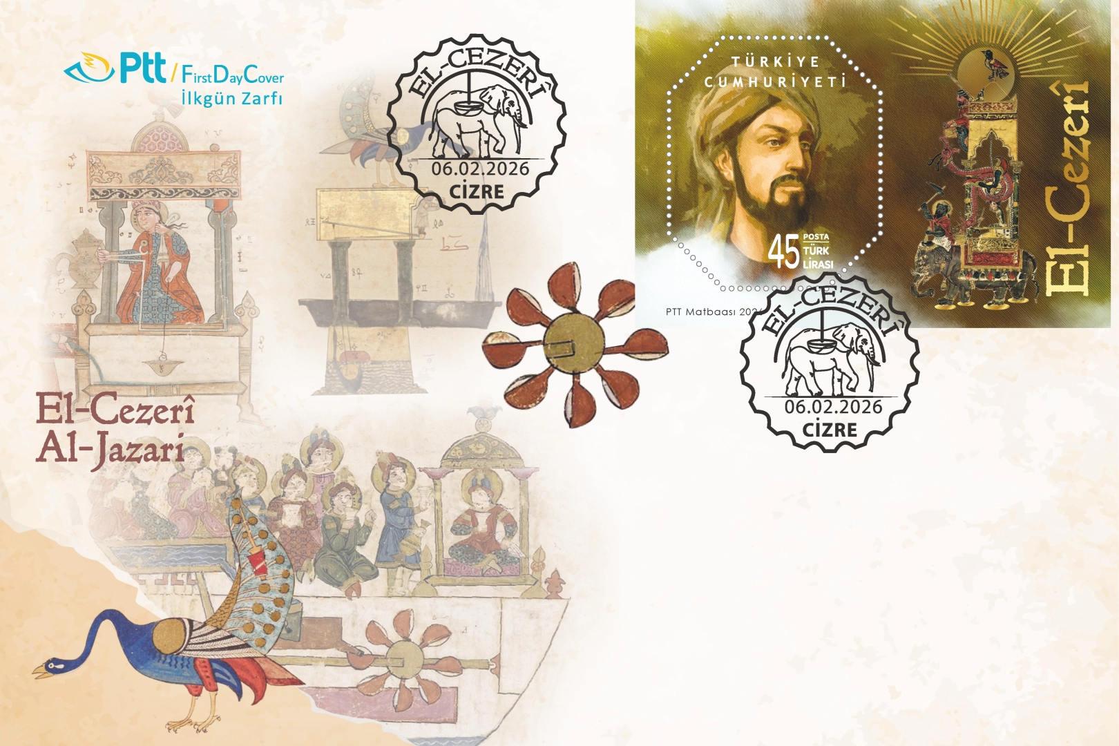 PTT&rsquo;den 'El-Cezer&icirc;' temalı anma pulu ve ilk g&uuml;n zarfı
