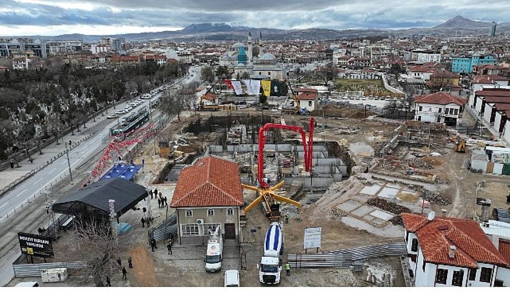 Konya B&uuml;y&uuml;kşehir'in Şehre Kazandıracağı Mevlevi Dergahı'nın Temeli Atıldı