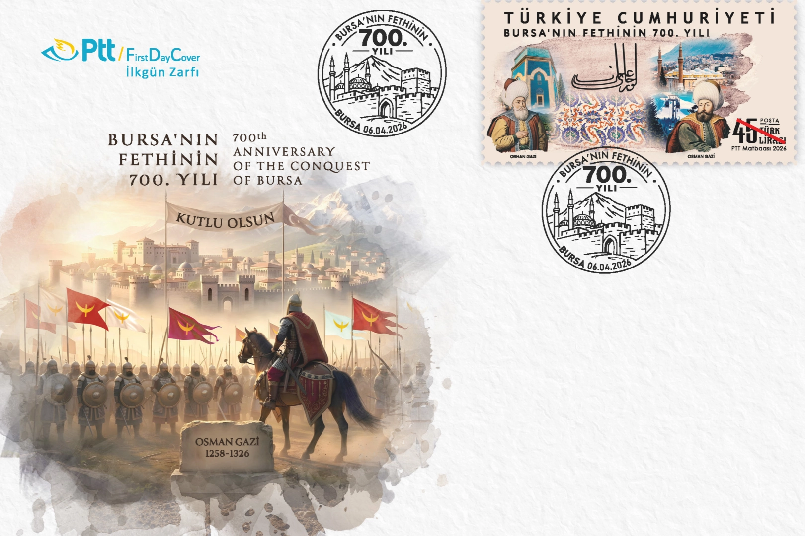 PTT'den Bursa'nın fethine &ouml;zel anma pulu