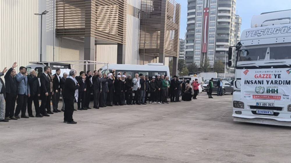Şanlıurfa İHH, Gazze’ye 3’üncü yardım konvoyunu uğurladı  - Videolu Haber
