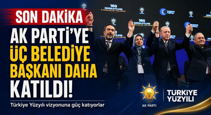 AK Parti&rsquo;ye &uuml;&ccedil; belediye başkanı daha katıldı... Rozetleri Erdoğan taktı