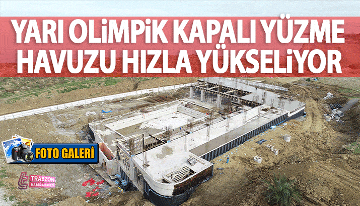 Ak&ccedil;aabat'ta yarı olimpik kapalı y&uuml;zme havuzu hızla y&uuml;kseliyor