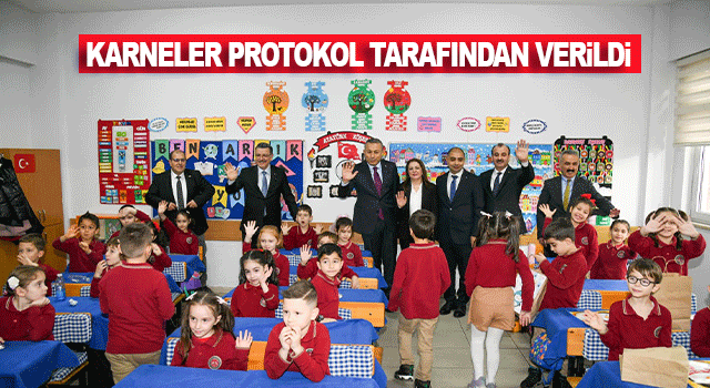 Başkan Ahmet Metin Gen&ccedil;, Ahmet Saka İlkokulu&rsquo;nda &Ouml;ğrencilerin Karne Sevincini Paylaştı