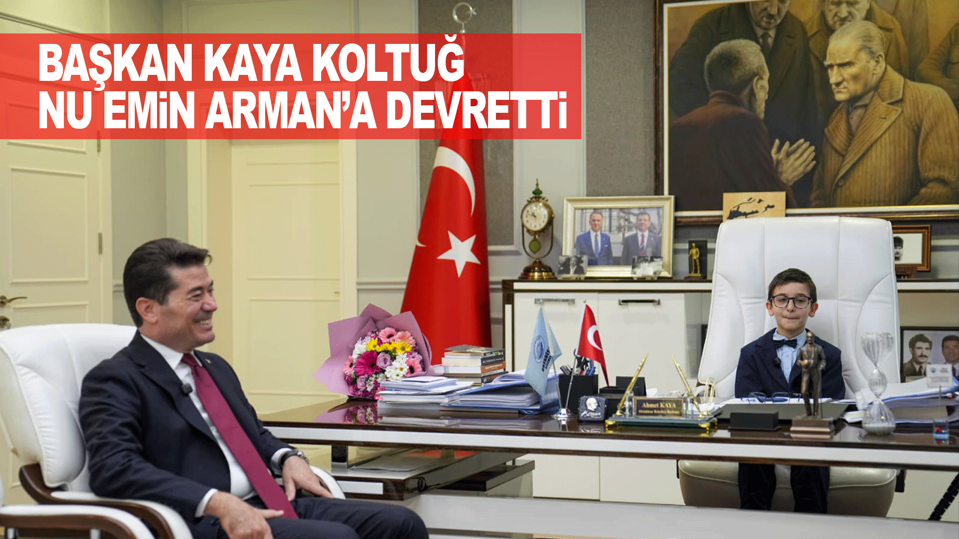 Başkan Kaya koltuğunu Emin Arman&rsquo;a devretti