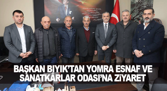 Belediye Başkanı Mustafa Bıyık, Yomra Esnaf ve Sanatk&acirc;rlar Odası Y&ouml;netimini Ziyaret Ederek Başarılar Diledi