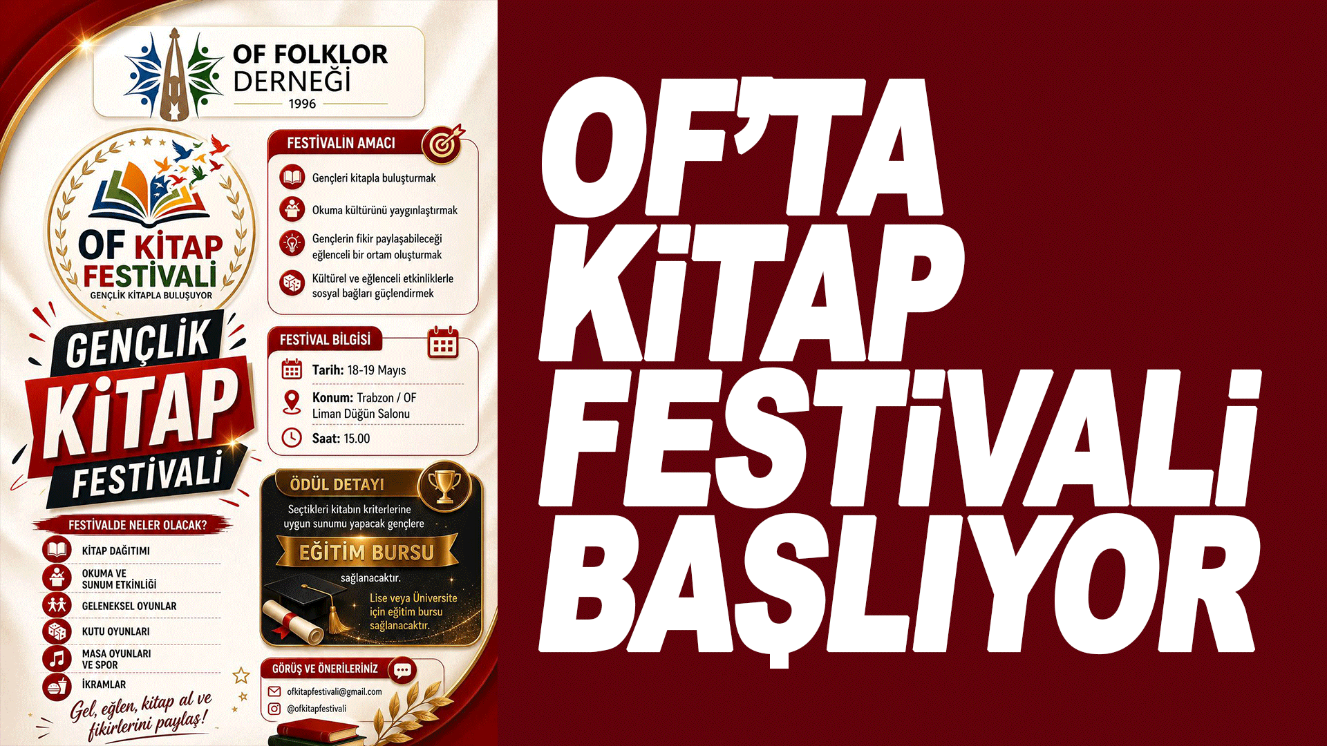 Of&rsquo;ta kitap festivali gen&ccedil;leri buluşturacak