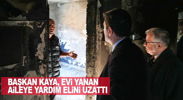 Ortahisar Belediye Başkanı Ahmet Kaya, yangında evi zarar g&ouml;ren aileyi ziyaret ederek destek s&ouml;z&uuml; verdi