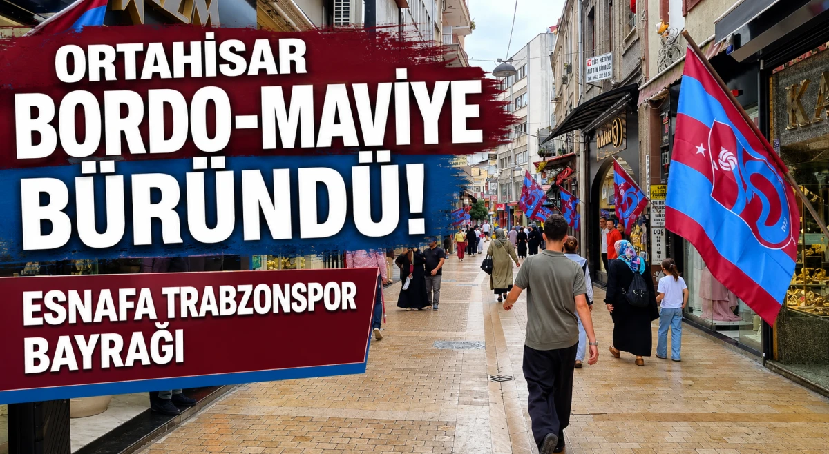 Ortahisar Bordo-Maviye B&uuml;r&uuml;nd&uuml;! Trabzonspor&rsquo;un 59. Yılı İ&ccedil;in Esnafa Bayrak Dağıtıldı