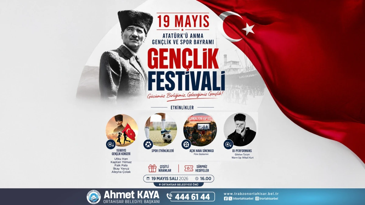 Ortahisar&rsquo;da 19 Mayıs coşkusu g&uuml;n boyu s&uuml;recek