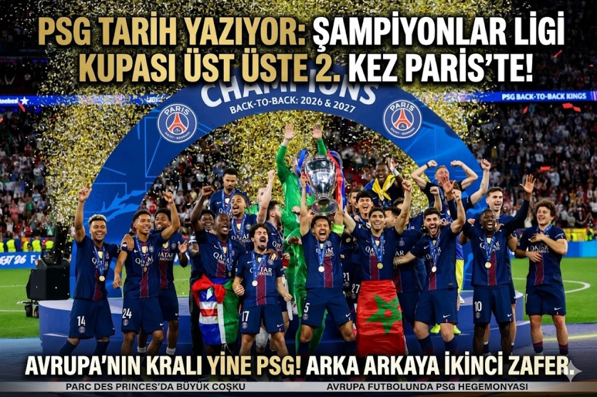 PSG, Şampiyonlar Ligi kupasını bir kez daha m&uuml;zesine g&ouml;t&uuml;rd&uuml;