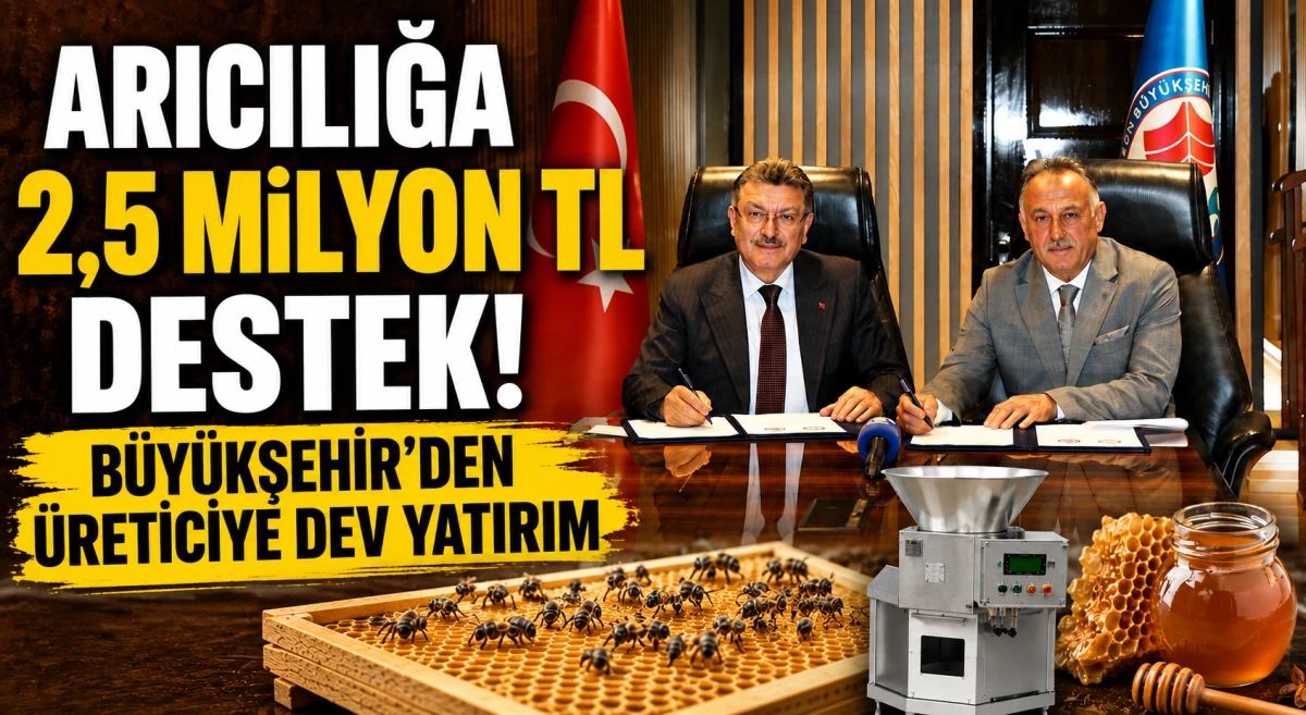 Trabzon B&uuml;y&uuml;kşehir Belediyesi'nden Arıcılığa 2,5 Milyon TL'lik Destek! Bal &Uuml;reticilerine Fondan Arı Yemi Makinesi