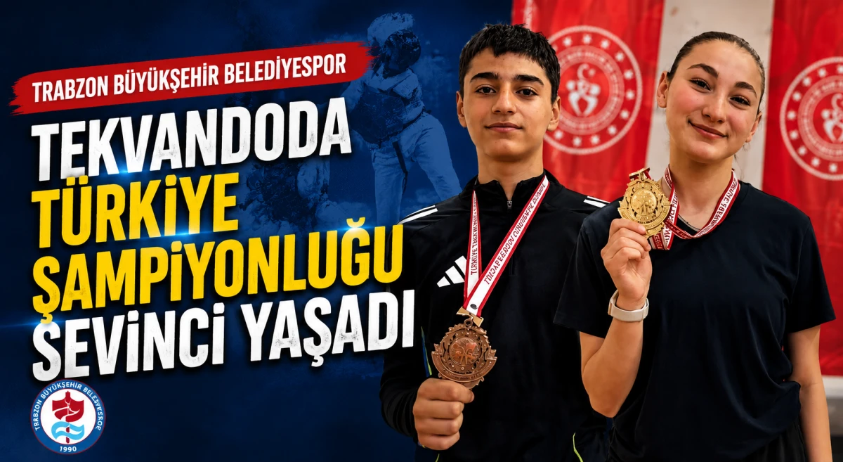 Trabzon B&uuml;y&uuml;kşehir Belediyespor, tekvandoda T&uuml;rkiye şampiyonluğu sevinci yaşadı