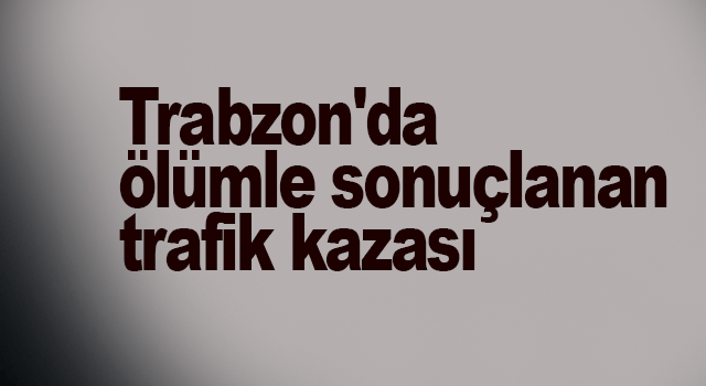 Trabzon'da &ouml;l&uuml;mle sonu&ccedil;lanan trafik kazası