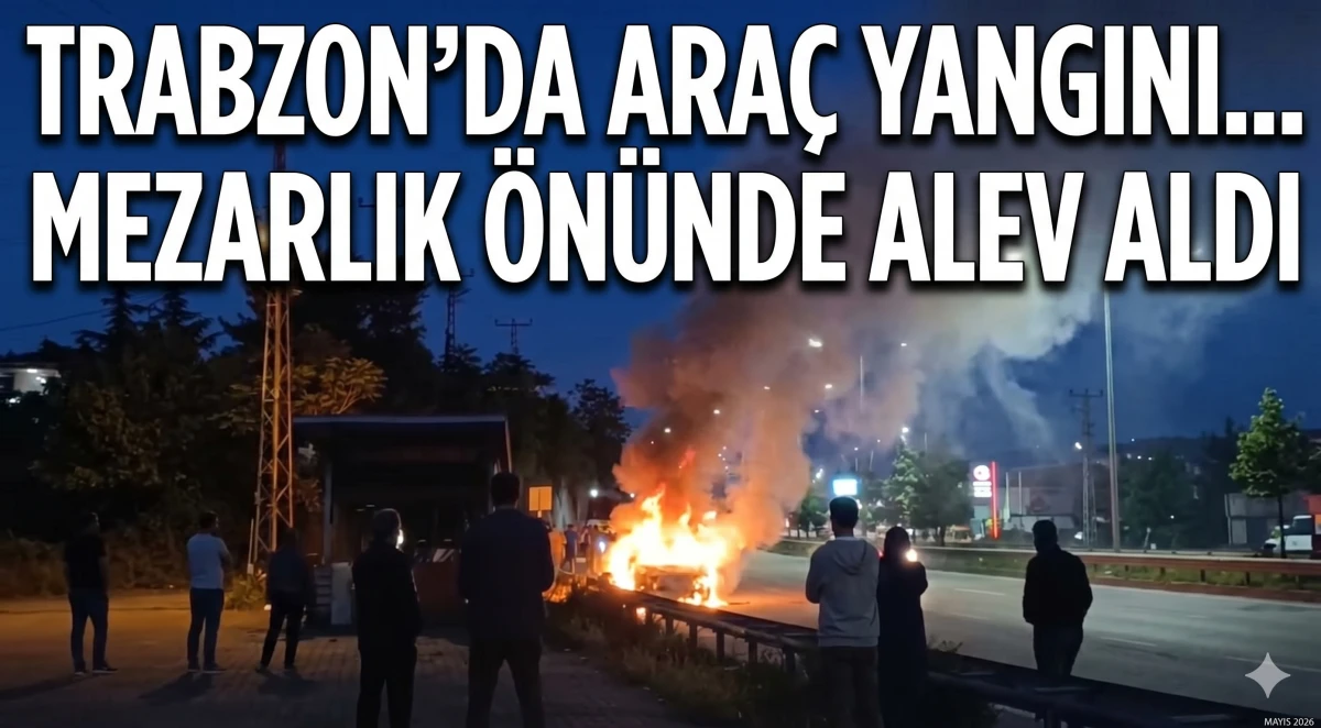 Trabzon'da park halindeki otomobil alevlere teslim oldu.