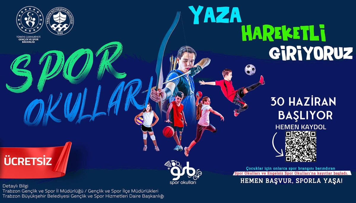 Trabzon&rsquo;da Yaz Spor Okulları İ&ccedil;in Kayıt D&ouml;nemi Başladı