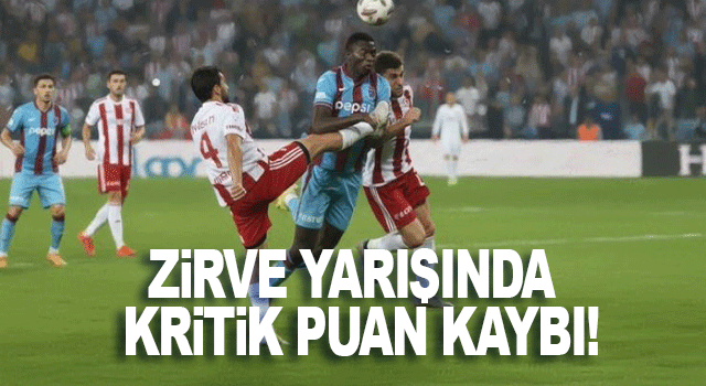 Trabzonspor, Antalya deplasmanında galibiyeti ka&ccedil;ırdı ve sahadan bir puanla ayrıldı