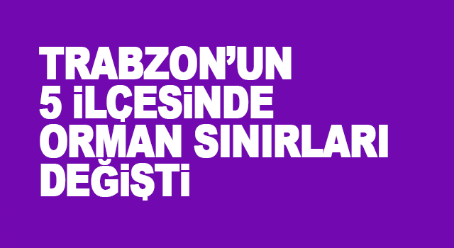 Trabzon&rsquo;un 5 İl&ccedil;esinde Bazı Alanlar Orman Sınırları Dışına &Ccedil;ıkarıldı