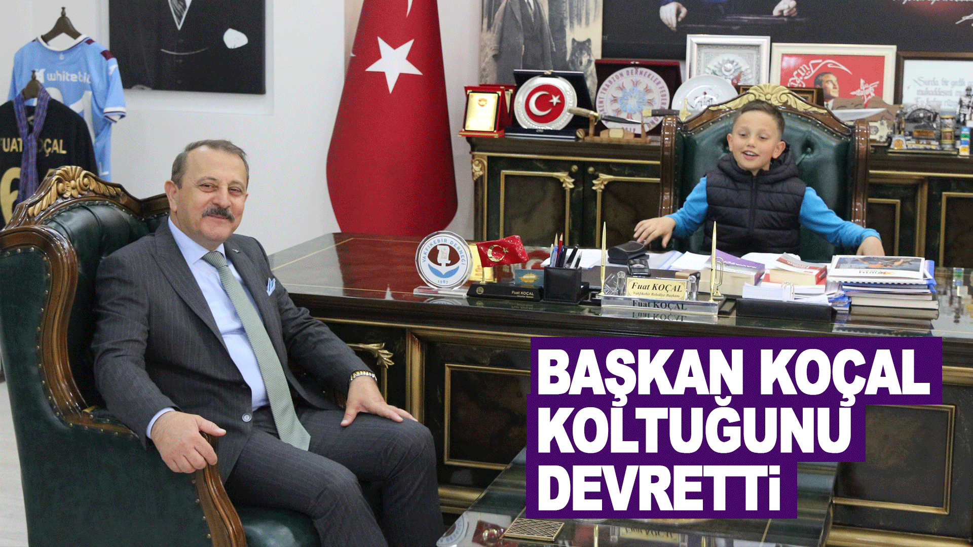 Vakfıkebir&rsquo;de 23 Nisan&rsquo;da Başkanlık Koltuğu Minik &Ouml;mer Asaf Gel&rsquo;e Emanet Edildi